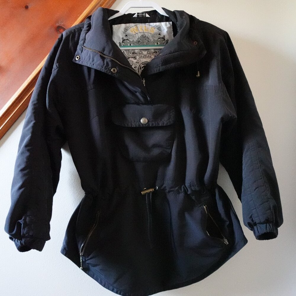 NILS Skiwear Vintage Black Ski Jacket Size 10 Excellent Used Condition